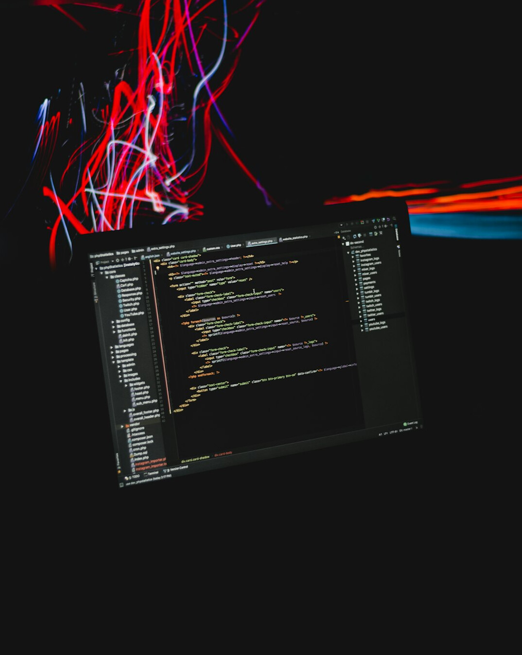 coding on multiple screens